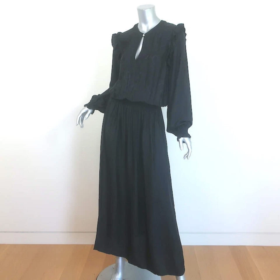 Zadig & Voltaire Roar Snakeskin Jacquard Satin Maxi Dress Black Size Medium - Image 3 of 4