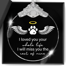 Christmas Ornaments Pet Memorial Glass Ornaments Sympathy Gift for Loss of Dog C