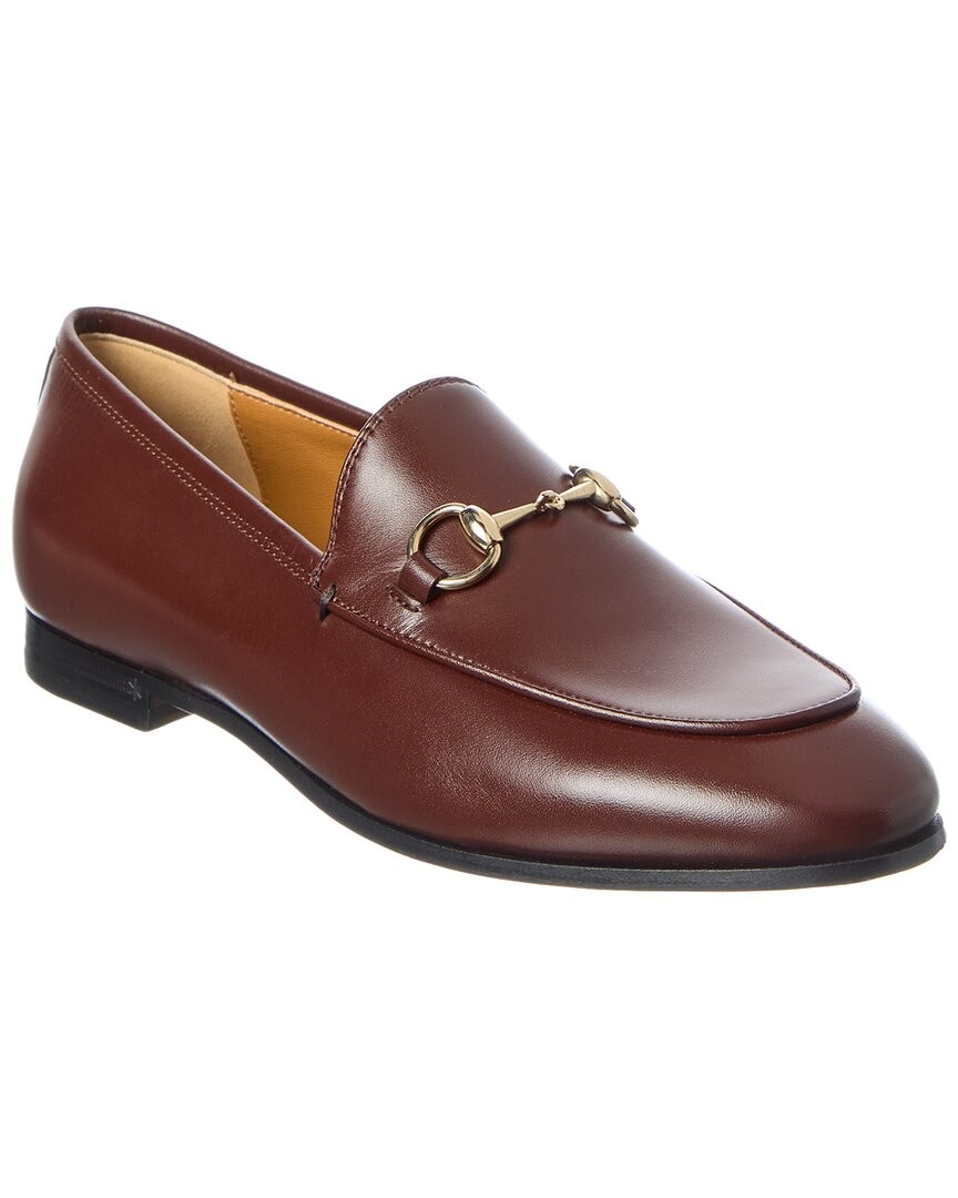 Gucci Jordaan Leather Loafer Women's Brown 37