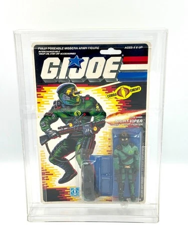 Gi Joe Cobra Night Viper 1989 New &  SEALED w/ACRYLIC CASE