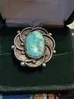 Sterling Silver Vintage Turquoise Ring ~ 12.36 Grams