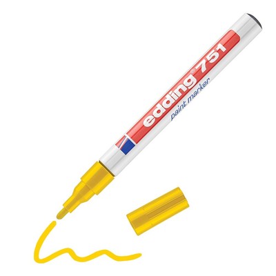 Edding 751 Lackmarker Kugelspitze 1-2 mm Linie gelb 10er Pack