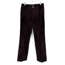 NY Jeans Brown Genuine Suede Leather Pants 12 High Waisted 90s Western Y2K