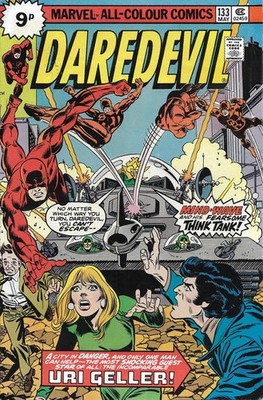 Daredevil (1964) # 133 UK Price (5.0-VGF) Uri Geller 1976