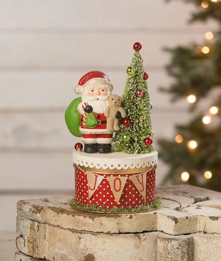 Bethany Lowe Christmas Joy Santa Claus on Box - Thumbnail 5