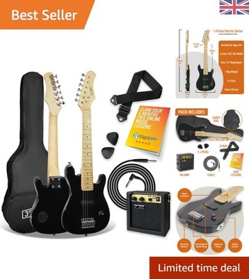 1/4 Größe Kinder E-Gitarre Pack - 6 kostenlose Lektionen & 5 W Verstärker enthalten