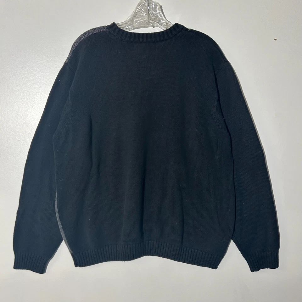 VNT STUDIO BILL BLASS Negro Gris Bloque de Color Bordado a Mano Para Hombre Talla Grande Foto 3 de 4