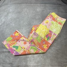 Vintage Lilly Pulitzer Capri Pants Womens 4 Multicolor Patchwork Cotton Stretch