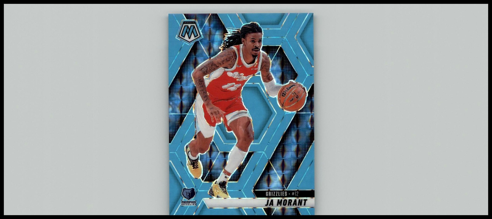 2024-25 Panini Mosaic #195 Ja Morant Blue Fluorescent Mosaic #/75