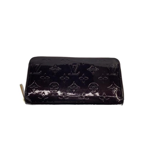 Used LOUIS VUITTON◆Zippy Wallet_Monogram Vernis/Enamel/BRW/Men's