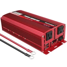 1500W/3000W(Peak) DC 12V to 110V/120V AC Power Inverter with Dual AC Outlets ...