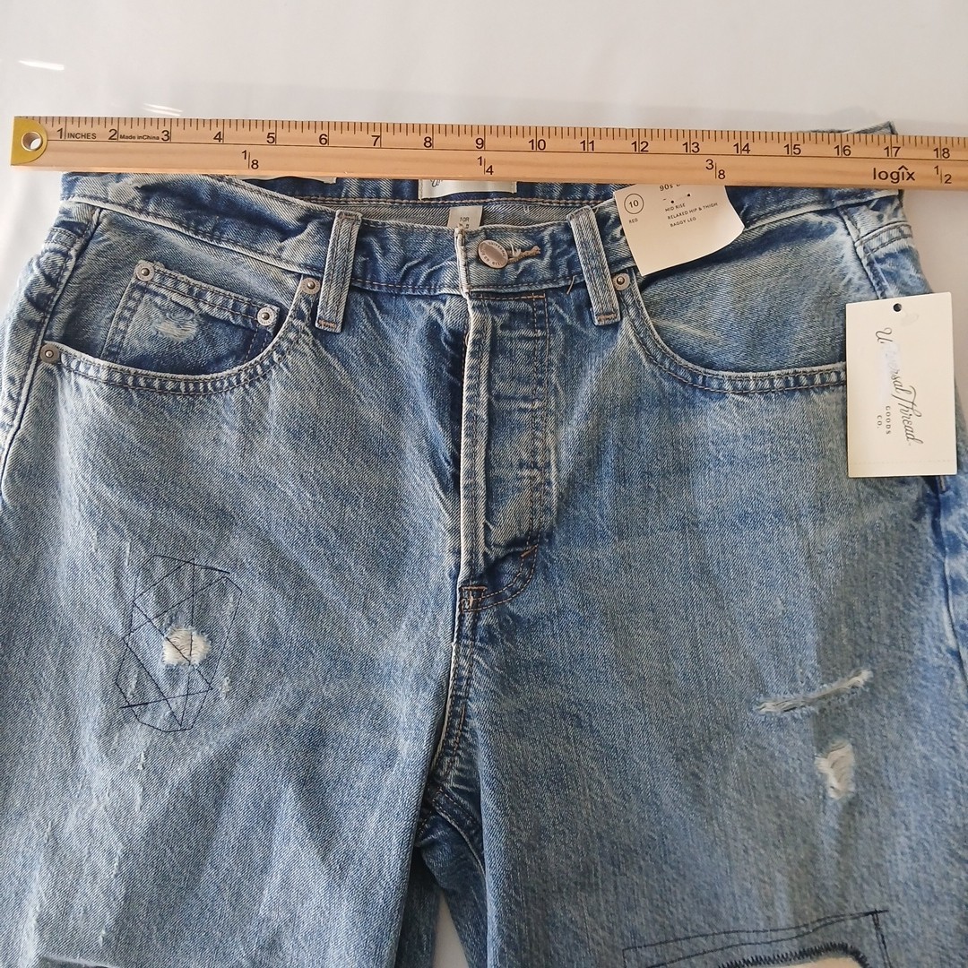 Universal Thread Women's Mid-Rise Patchwork 90's … - image 5