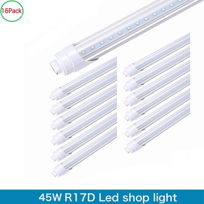 16Pack 8FT LED Tube Light 45W R17D Warehouse Led Shop Light T8 Rotatable HO Base