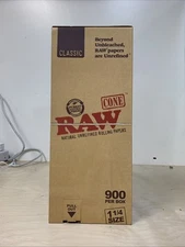RAW Cones Classic 1 1/4 Size 900 Count Bulk Box Natural Rolling Papers