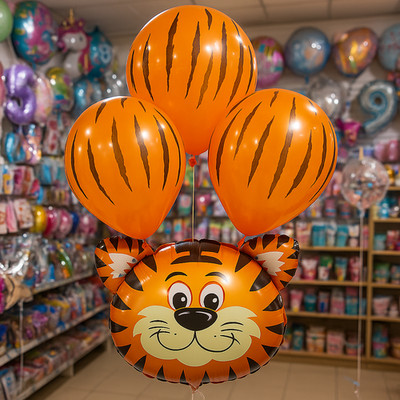 Tiger Balloon Bouquet Party Decoration Kit Orange Black Kids Birthday balloons