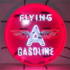 Neonetics 5GSFLY Flying A Gasoline Neon Sign 24 Width x 24 Height x 4 Depth