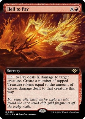 MTG - Hell to Pay - Extended Art - OTJ 0332 - Outlaws of Thunder Junction Rare