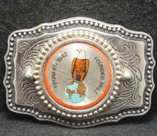 XA11161 SWEET VINTAGE 1970s CASE EAGLE LOGO EQUIPMENT FOUNDED 1842 BELT BUCKLE