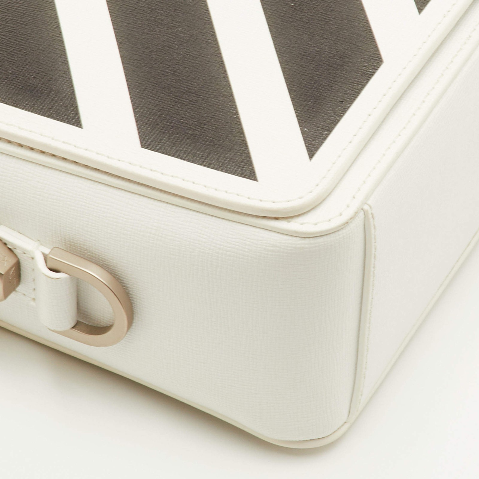 OffWhite Binder Clip Mini WhiteBlack Leather Diag… - image 12