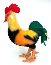 Steiff Rooster 1960s Mohair Plush ID Button and Tag 28cm 11in Chicken Vintage