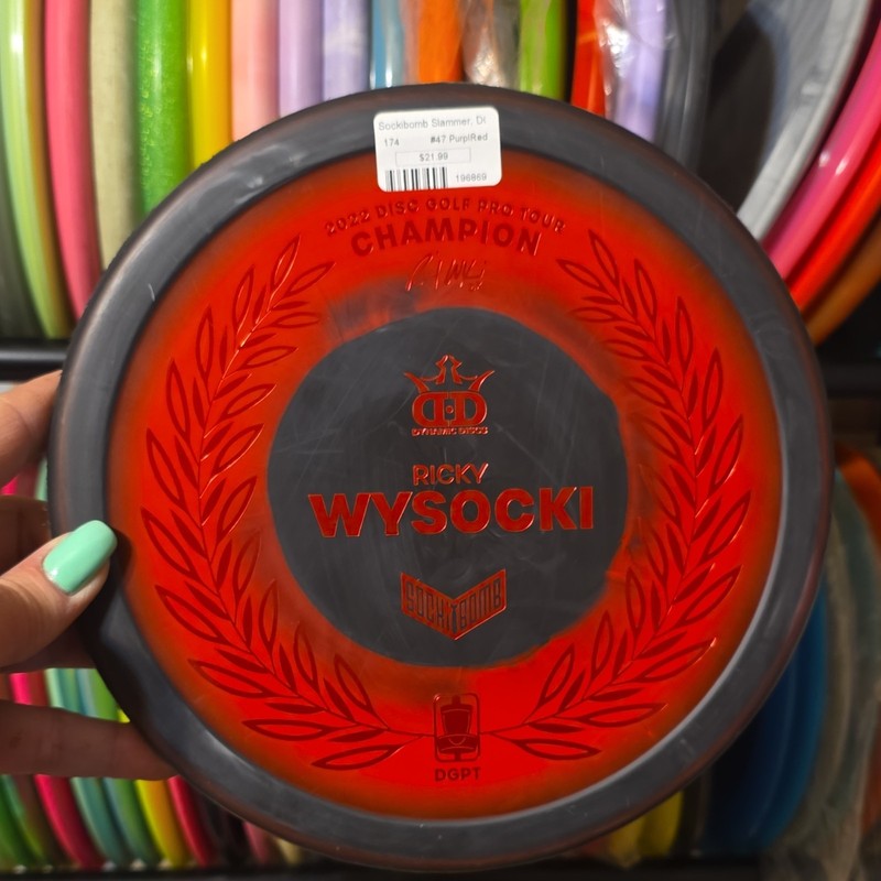 Dynamic Discs Sockibomb Slammer Championship Disc Golf Disc Red Black 173g
