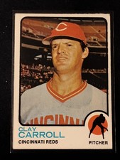 1973 Topps Baseball - #195 Clay Carroll - Cincinnati Reds VG-EX Condition 