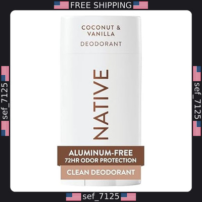 Native Deodorant Coconut & Vanilla, 72 Hour Odor Control, Aluminum Free, Unisex