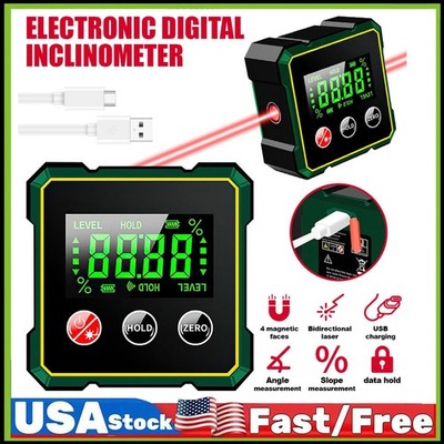 Digital Angle Finder with Electronic Laser - 4-side Strong Magnetic Angle Gauge~