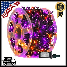 500 LED Halloween String Lights 164FT 8 Modes Waterproof Purple Orange Decor,NEW