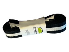 Black  White Yoga Strap - Mat Carrier  Stretching Strap