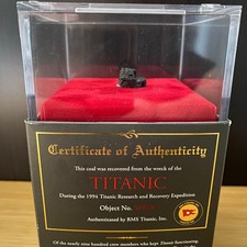 Titanic Authentic Coal in Display Case Recovered  in 1994