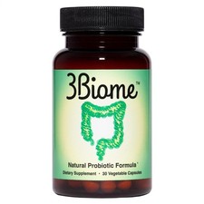 3Biome Natural Probiotic Dietary Supplement Non-GMO  Gluten Free, 30 Vegan Caps