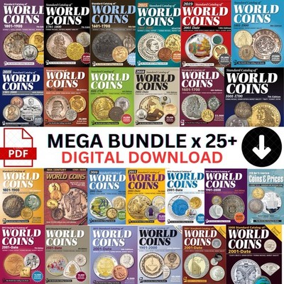 25+ Standard Catalog of World Coins 1601 2000+ Book Bundle/ Digital Version