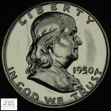 1950 PROOF Franklin Silver Half Dollar 50C (HIGHLY REFLECTIVE PR PF)