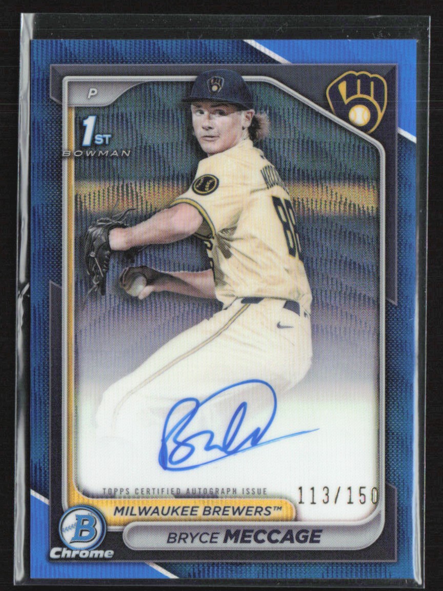 Bryce Meccage 2024 Bowman Chrome Blue Wave Refractor Auto /150 #CPA-BME