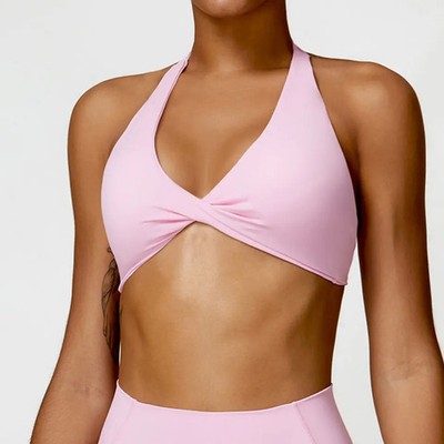 1pc Sports Bra Triangle Cup Push Up Cross Back Seamless Yoga Fitness Lingerie