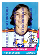 1977-78 OPC O Pee Chee Custom Andre Hinse Phoenix Roadrunners WHA #203
