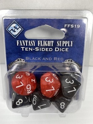 Fantasy Flight Supply Ten-Sided Dice Black and Red FFS19 - Brand New
