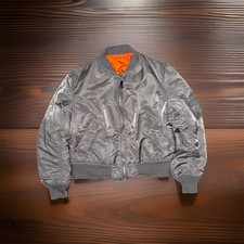 Alpha Industries MA-1 Flight Bomber Jacket USA Made Mens Size L Reversible Vtg