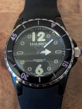 Haurex Italy Women's PN379DNP Beauty Blk Dial Purple Acct Crystal Silicone Watch