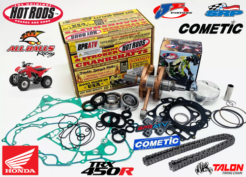 06+ Honda TRX450R TRX 450R Hot Rods Crank 96mm JE 12.8:1 Piston Gaskets Rebuild - Foto 1 di 24