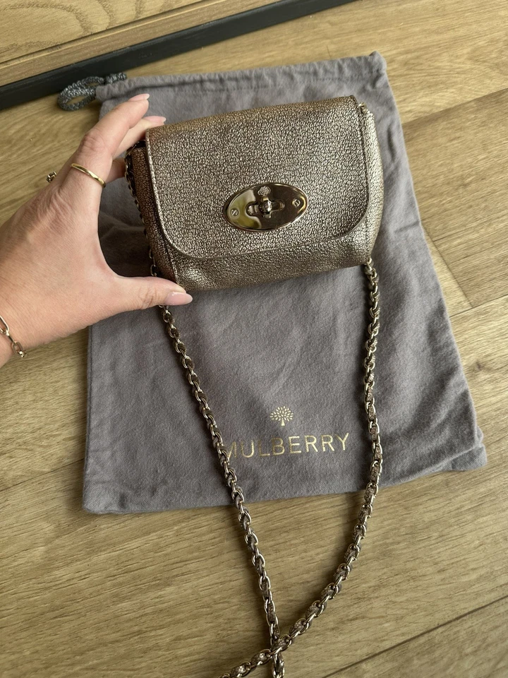 Mulberry Metallic Mushroom Mini Lily gold hardware dustbag included, photo 1 of 5