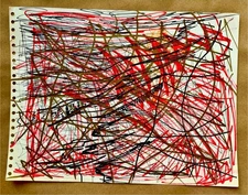 Modern Abstract Painting Graffiti Art Cubism Expressive Raw Original Psychedelic