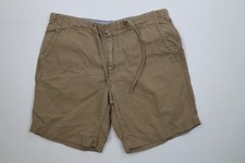 Vintage Y2K 2005 Gap Mens Medium Faded Above Knee Linen Shorts Brown Khaki Tan