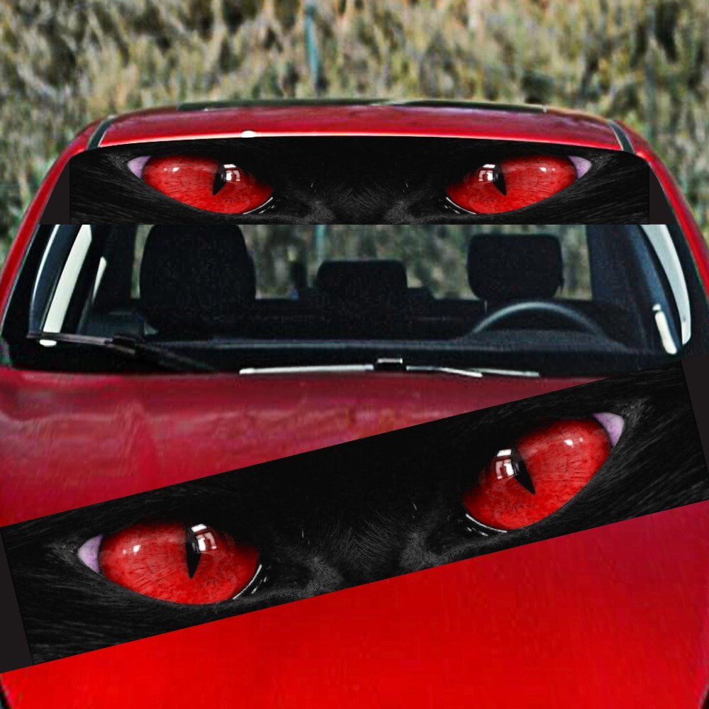 Cat Eye Graphic Windshield Banner Vinyl Decal Sticker For Car Front Window Decor