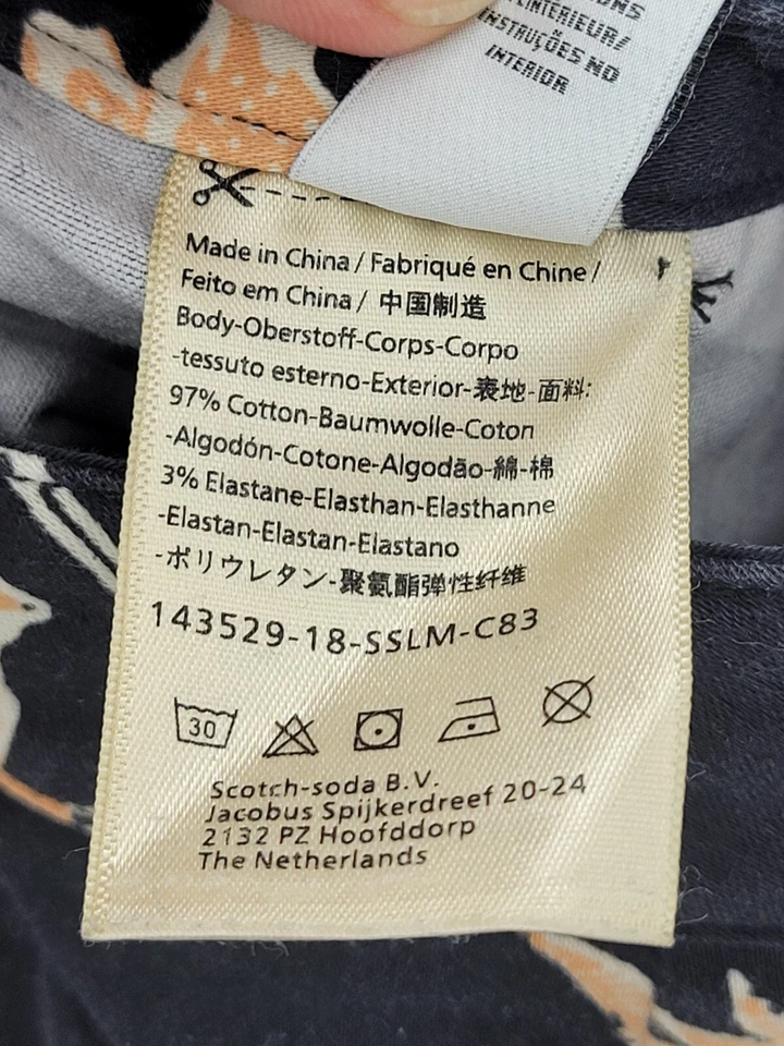 Scotch and Soda Maison Scoth Pants Womens XS Black Floral Modern Classic Artay - Image 4 of 4