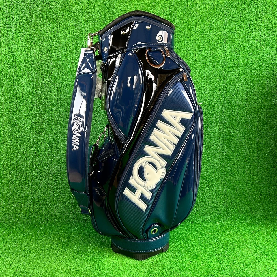 Bolsa de carro Honma Golf W Fusion 9 pulgadas 5 vías para hombre 2025 4,1 kg bolsillo para zapatos azul marino/negro  Foto 3 de 4
