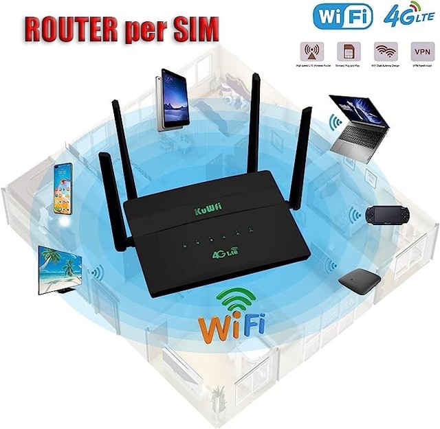 MODEM ROUTER WIRELESS 4G LTE 2.4GHZ 300MBPS 4 ANTENNE CON 1 SLOT NANO SIM MODEM ROUTER WIRELESS 4G LTE 2.4GHZ 300MBPS 4 ANTENNE CON 1 SLOT NANO SIM