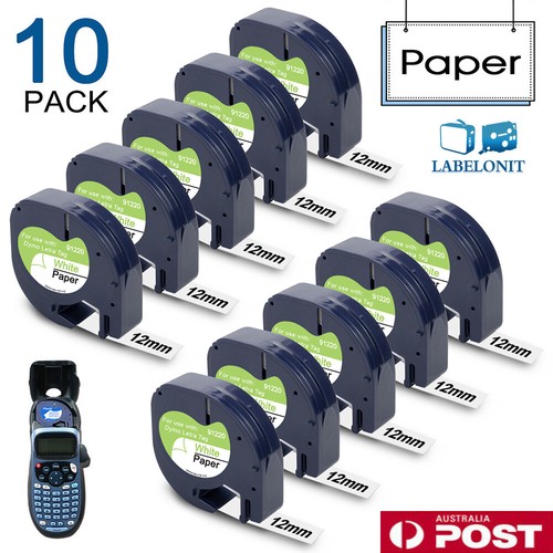 For Dymo Letratag Refill 91331 91330 White Plastic Label Tape 12mm LT-100H 1/2" - Picture 24 of 33