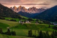 Landscape santa magdalena italy village field mountains Custom Gaming Mat Desk